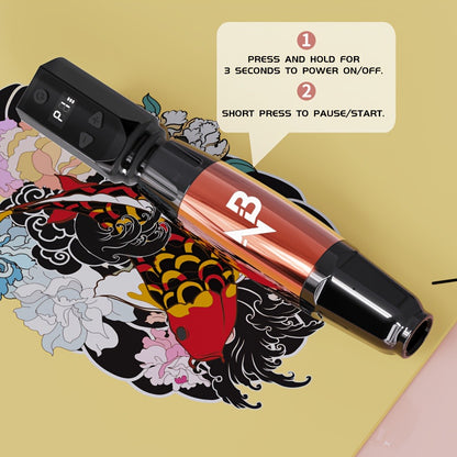 Wireless Tattoo Machine Set Complete - Tattoo Pen Gun with Power Supply 10 Needles 8 Ink Bottles Full Tattoo Kit for Beginners & Professional Tattoo Artists