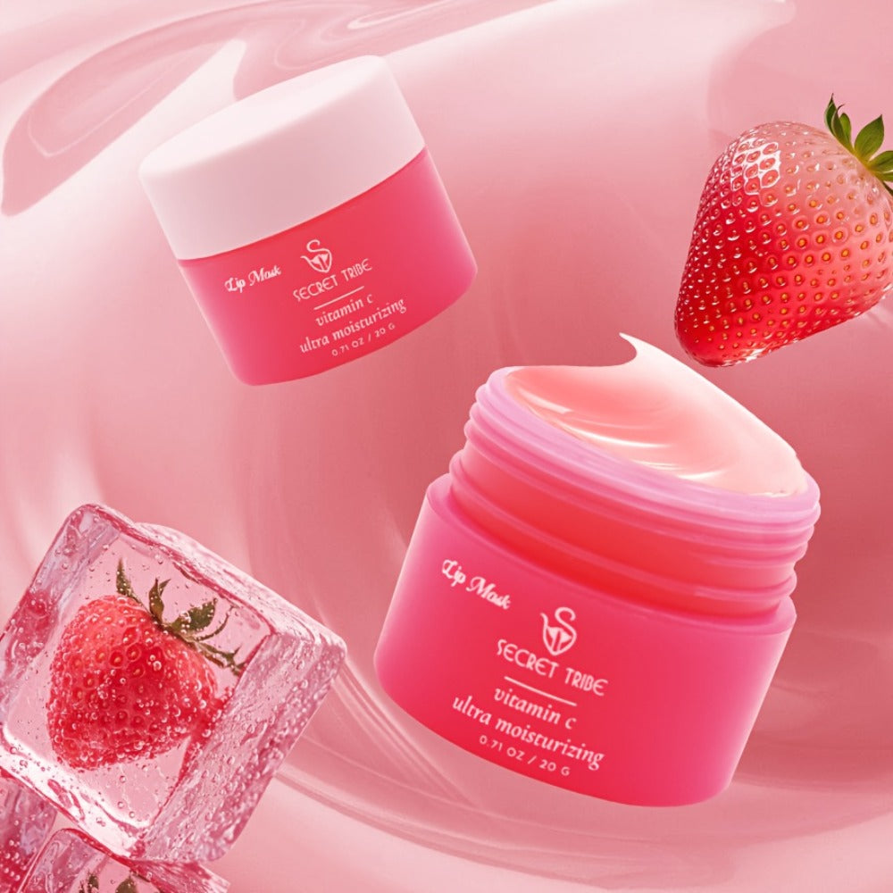 Three-Piece Lip Care Set from Secret Tribe: Includes Lip Balm, Exfoliating Scrub, And Lip Brush for Hydration, Exfoliation, And Enhancing Lip Color, Ideal for Skincare Enthusiasts with Natural Ingredients And Gentle Exfoliation