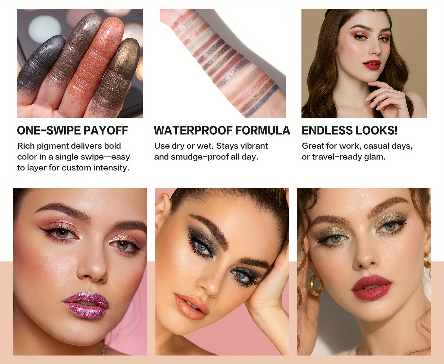 [16 Color Eyeshadow Palette] UCANBE 16 Color Baked Eyeshadow Palette with 15pcs Brushes Makeup Set, Natural Nude Matte Shimmer Metallic Eye Shadow Make Up Pallet for Women Girls, High Pigmented Long Lasting Waterproof