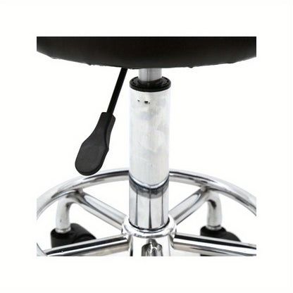 Adjustable Salon Stool with Back & Footrest – 360° Swivel Chair Height 18.9"-22.8"