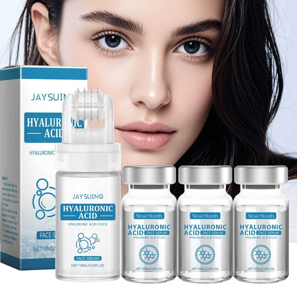 2/4Set Micro Infusion System Hyaluronic Acid Facial Serum, Smooth Skin Facial Serum Roller with Collagen And Elastin Moisturizes Skin Care Serum Enhances Skin Elasticity, Facial Serum for All Skin Types, Microneedle Length 0.25Mm