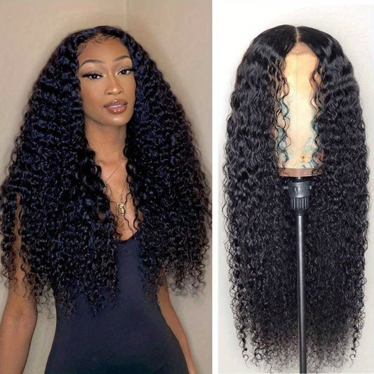 Brazilian Hair Wig Suitable for - Natural Black Human Hair Lace Front Wig with 4x4 HD Transparent Lace Closure, Pre Plucked Baby Hair & 180% Density Body Wave Wigs for Dreadlock-Compatible Styles, Daily Wear or Special Events