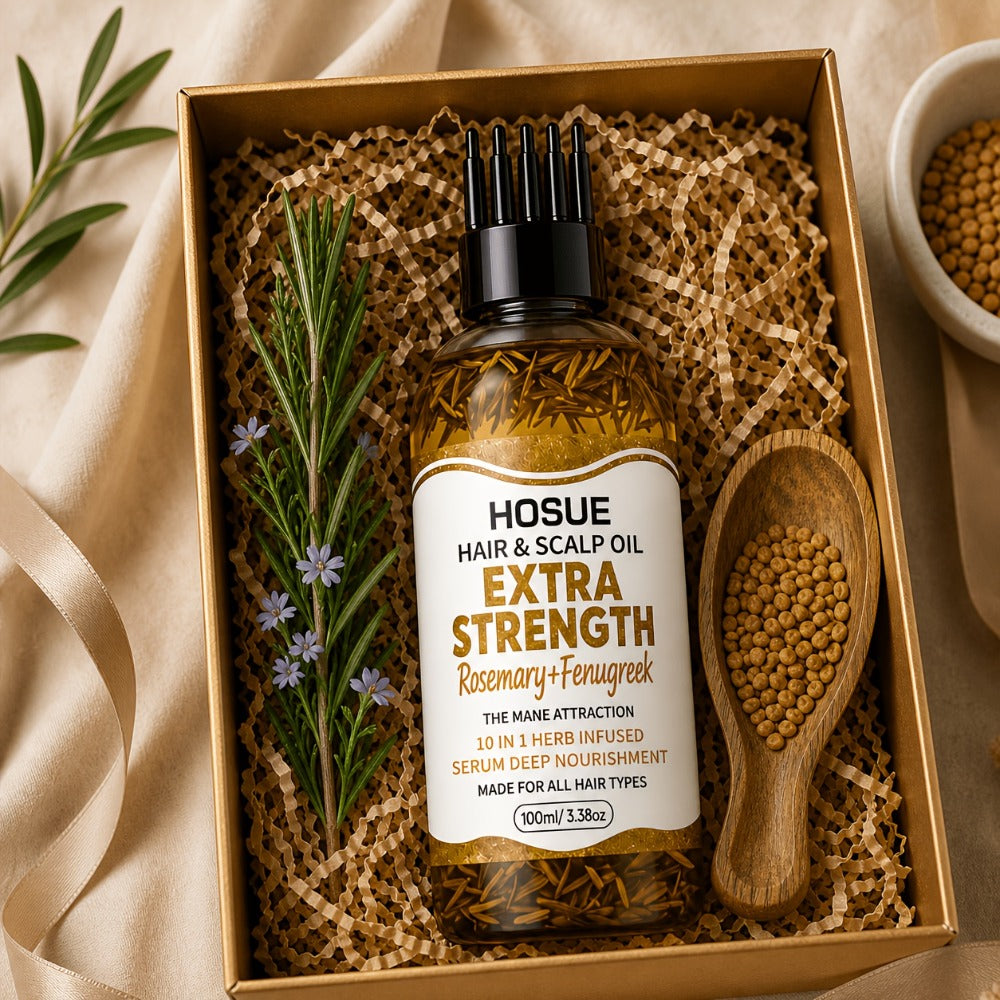 Hair Growth Oil 10-in-1 Treatment with Fenugreek, Rosemary, Batana & Moroccan Oil - Strengthening Scalp & Hair Repair Oil for Dry Damaged Hair, Frizz Control & Nourishment for Women & Men