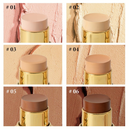 Concealer Foundation Stick 2pcs - Full Coverage CC Cream Waterproof Long-Lasting Matte Finish, Lightweight Moisturizing Formula for Light to Medium Tan Skin Tones, Multi-Purpose Flawless Makeup