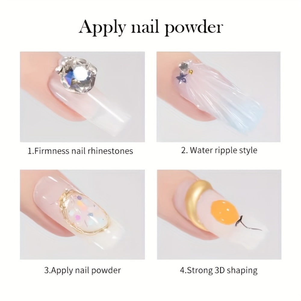 BORN PRETTY Nail Rhinestone Glue 1.01oz 2pcs Gel Nail Glue for Nail Charm 3D Nails Bling Gel for Decoration Nails Gems Nail Supplies
