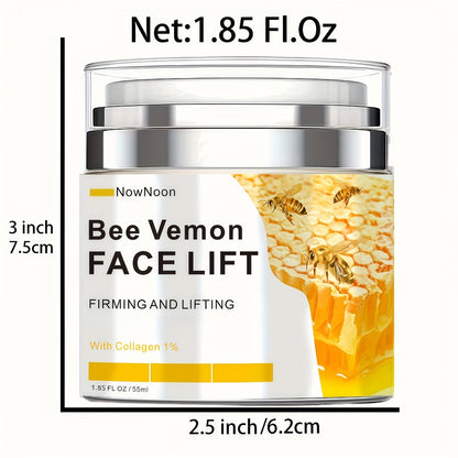 Bee Venom Firming Lifting Face Cream with Hyaluronic Acid Collagen Vitamin E - Deep Hydrating Moisturizing Brightening Anti-Aging Cream for All Skin Types 50g 1.69oz