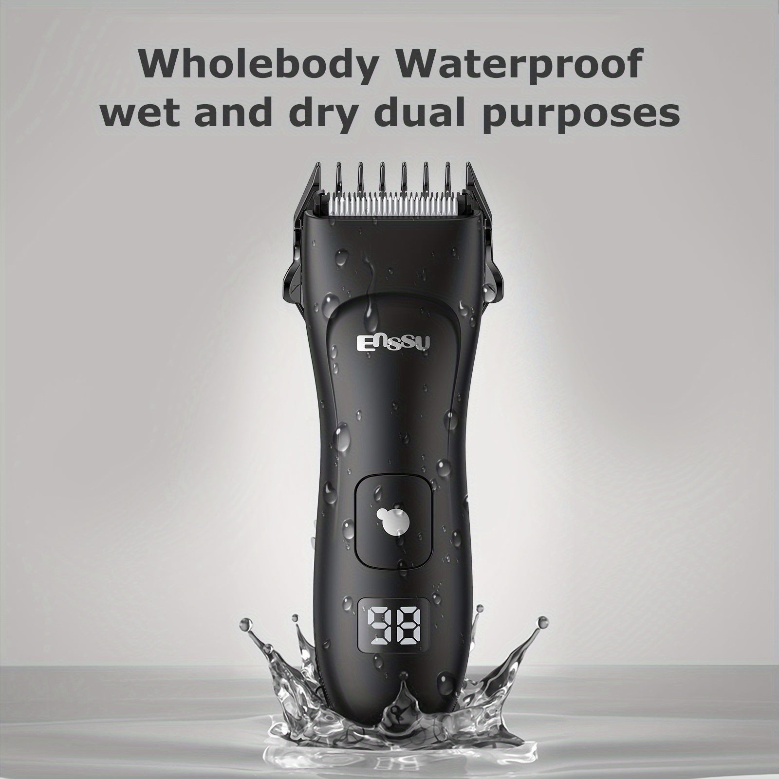 Professional Body Hair Trimmer, IPX7 And Replaceable Blade. LCD Display Screen, Men's Private And Full Body Electric Hair Clipper, Interchangeable Ceramic Blade Beauty Special, Men's Bikini Trimmer, Best Gift for Friends And Family ES030