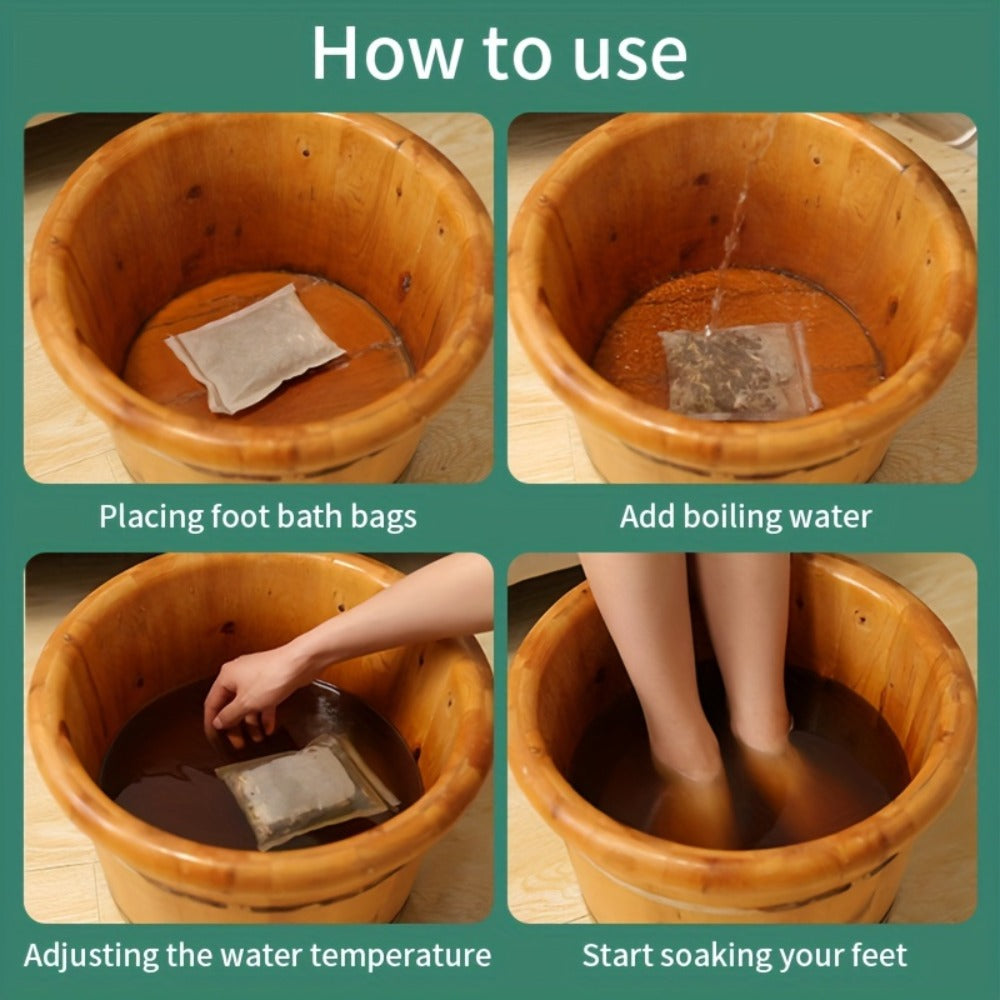 Herbal Conditioning Foot Bath Package, 20 Packages Of Independent Packaging, Containing Motherwort And Other 12 Herbal Ingredients, Foot Bath Health, Warm The Whole Body, Available In All Seasons, Suitable For Cold Hands And Feet, Stay Up Late People