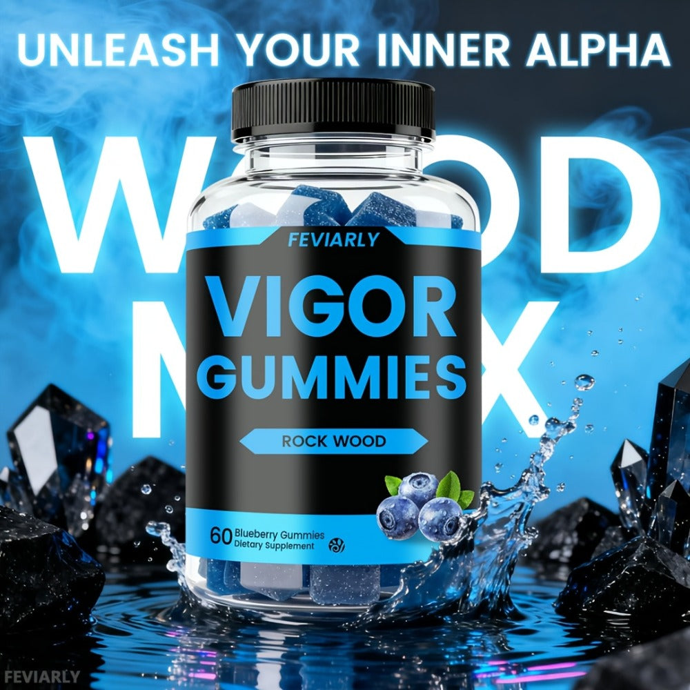 Men's Vigor Long Gummies, Male Performance - Blue Chew Gummies for Male, Fast Acting Supplement for Men+Drive, Strong Wood, Size, with Shila, Maca, Blueberry Flavor-1pc/2pcs/3pcs