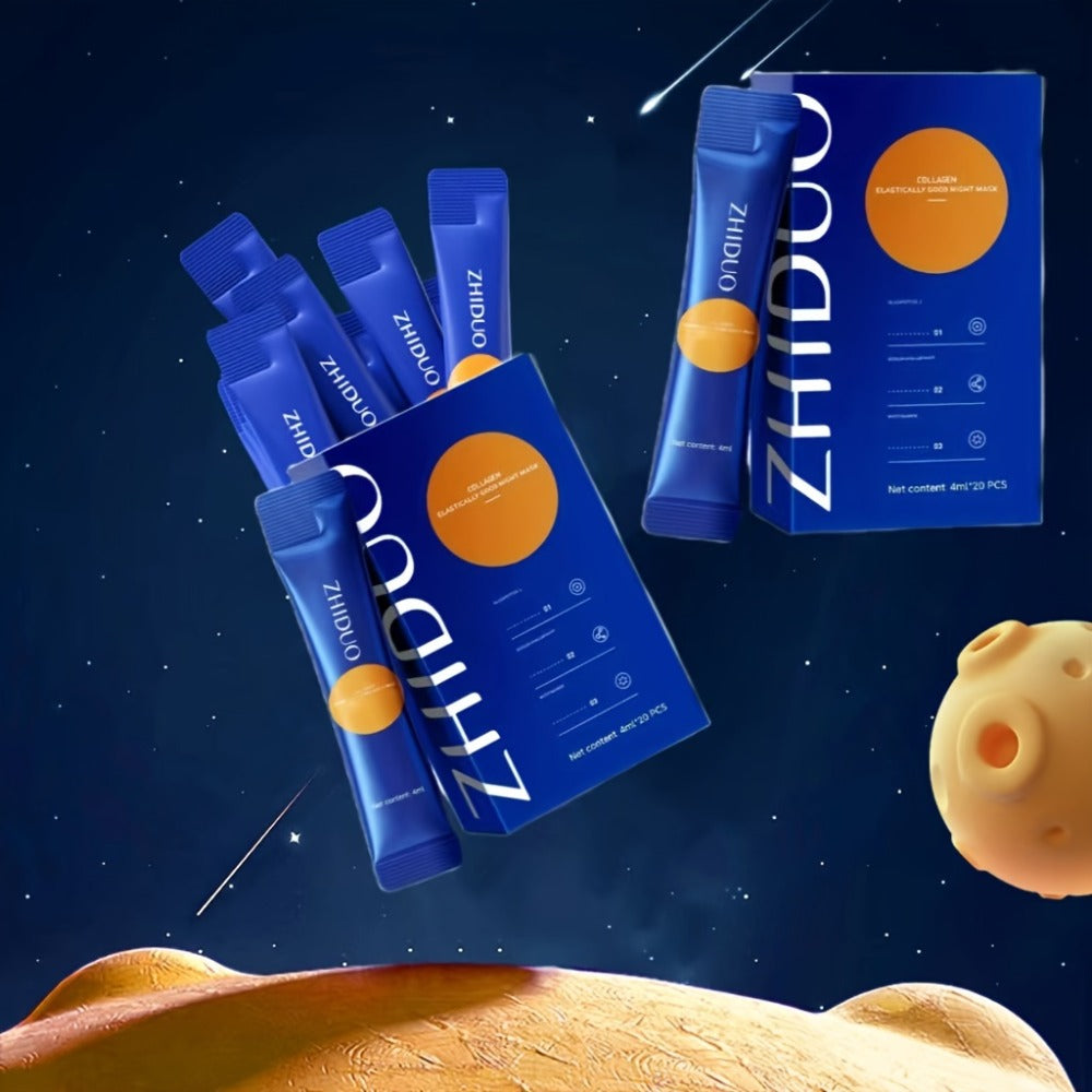 20pcs Per Box of Collagen Night Cream Sleep Frozen Film - Mud Mask - Overnight Moisture - Travel Set