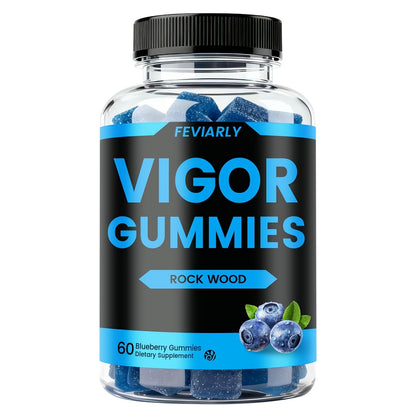 Men's Performance Gummies with Shilajit, Maca & Blueberry – Fast-Acting Male Drive, Strength & Stamina Supplement | Blue Chew Gummies for Men | 60, 120 or 180 Count