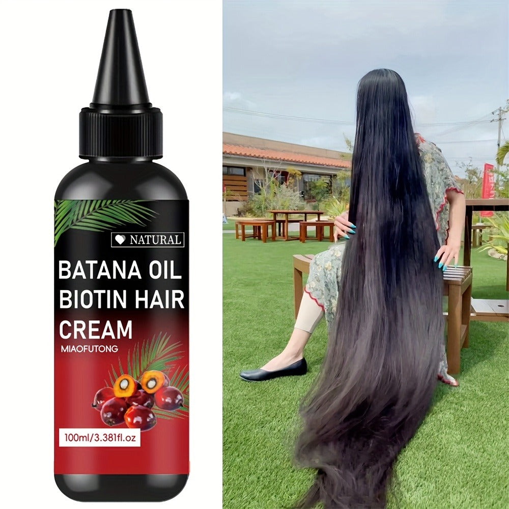 Batana Hair Oil with Rosemary & Biotin 100ml | Scalp & Hair Care Strengthening Oil | Prevents Breakage Split Ends | All Hair Types 3.38oz