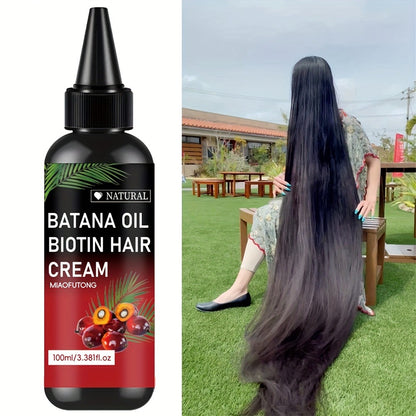 Batana Hair Oil with Rosemary & Biotin 100ml | Scalp & Hair Care Strengthening Oil | Prevents Breakage Split Ends | All Hair Types 3.38oz