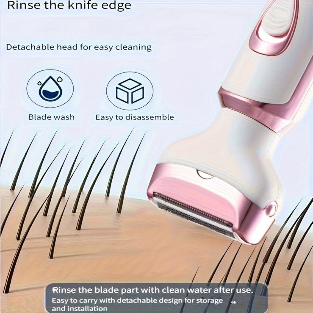 Electric Hair Remover Set for Women USB Rechargeable Multifunctional Facial Hair Removal Tool for Eyebrows Nose Face Legs Portable Painless Lady Trimmer Gift Set Pink Purple