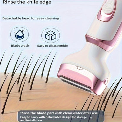 Electric Hair Remover Set for Women USB Rechargeable Multifunctional Facial Hair Removal Tool for Eyebrows Nose Face Legs Portable Painless Lady Trimmer Gift Set Pink Purple