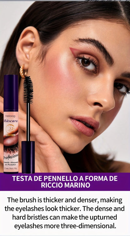 Waterproof Mascara Set 3pcs — Lengthening Volumizing Curling Mascara with 3 Brush Heads (Sea Urchin, Spiral, Conical), Long-Lasting Sweatproof Humidity-Resistant Eye Makeup