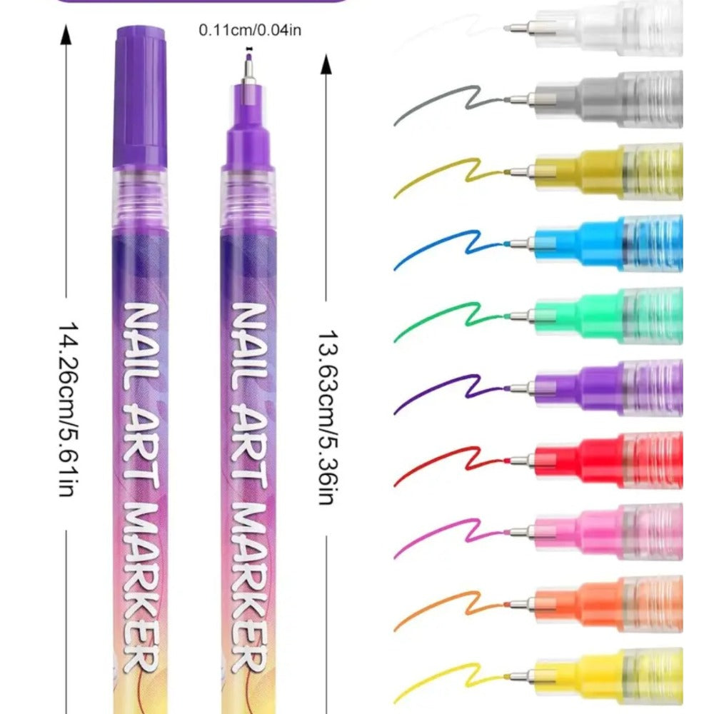 1Set 24-Color Nail Art Pens, Nail Art Pen, 3D Doodle Nail Art Pen, Nail Art Pen Set, Quick Drying, Suitable for Home And Salon, Details And Design