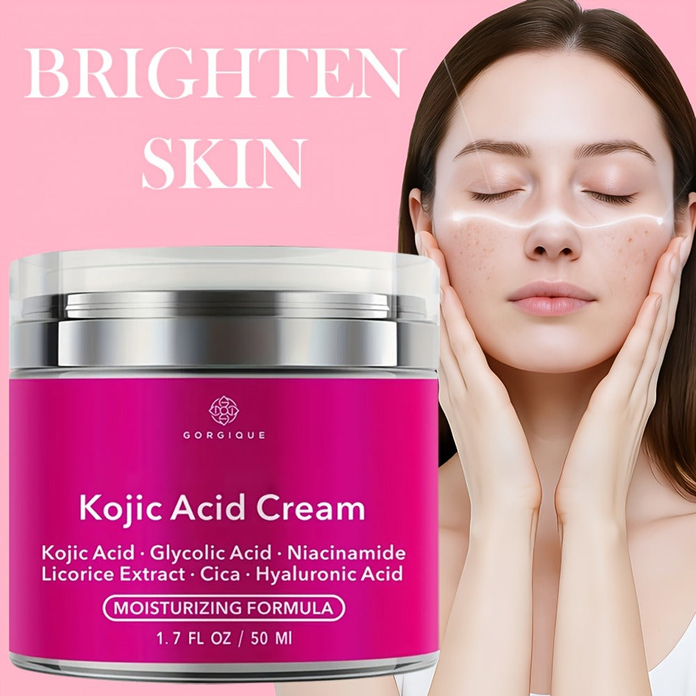 50ml/1.7oz Kojic Acid Cream, Deeply Hydrating And Moisturizing, Smoothing Skin, Contains Kojic Acid And Hyaluronic Acid, Dark Spots Look Reduced, Brightens Skin, Making Your Skin Look Younger