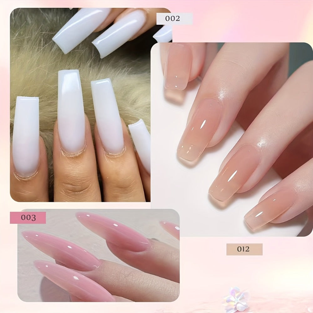 Polymer Gel Nail Extension Kit - 6 Colors with Nail Art Additions, Starter Kit, Mini Light, Use at Home, Including Nail Gel And More, USB Powered, Gel Nail Supplies, Easy to Operate, Slip Solution for Beginners