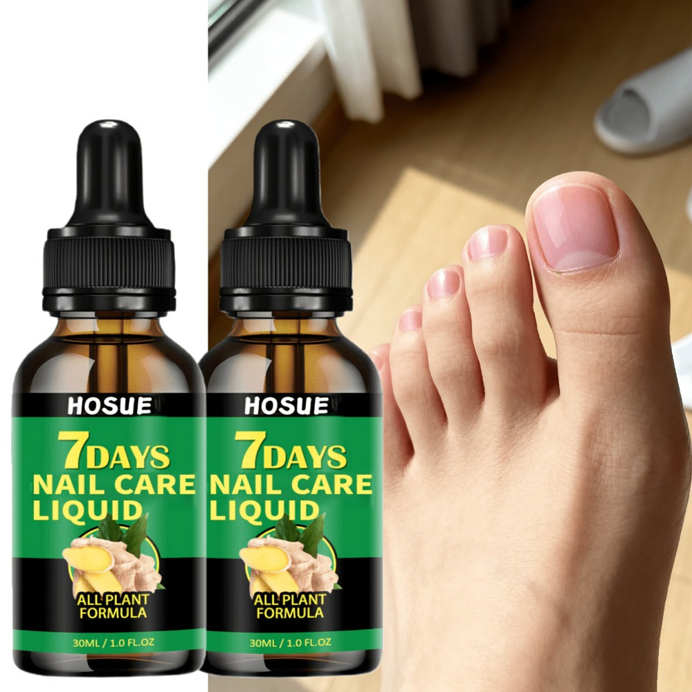 Two-piece Set. HOSUE. Ginger Plant Nail Care Liquid 1.01oz, Containing Ginger and Acids, Says Goodbye to Nail Problems in Just 7 Days. Suitable for Uneven Nails, Yellowish, Gray, and Red Ones, for Daily Care and After Manicures. Christmas