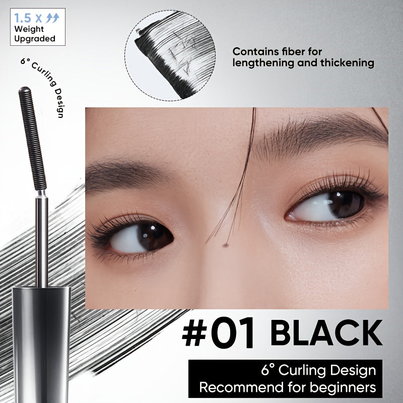 3D Curling Mascara — Volumizing, Waterproof & Smudge-Proof Eyelash Wand, Long-Lasting Nourishing Formula, Suitable for All Eye Types, Korean Makeup Style, Black & Brown, Curling & Precision Design