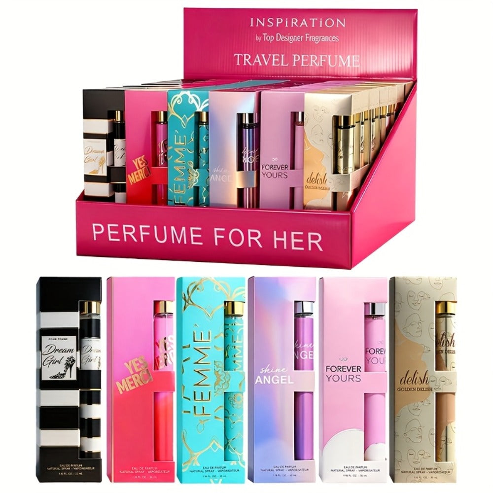 Women's Perfume Gift Set 6 Piece Eau de Parfum Travel Spray – Long Lasting Fragrance Sampler Kit 1.18 oz Each, 6 Different Scents for Women, Perfect for Valentine's Day, Dating, Parties & Daily Wear