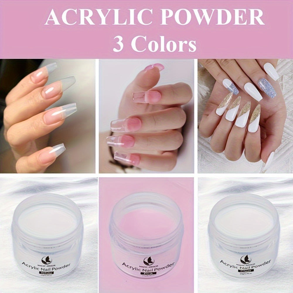 Acrylic Nail Kit, A High-quality Acrylic Powder with Aids Such As A Professional Brush Is Perfect for Aspiring Nail Technicians