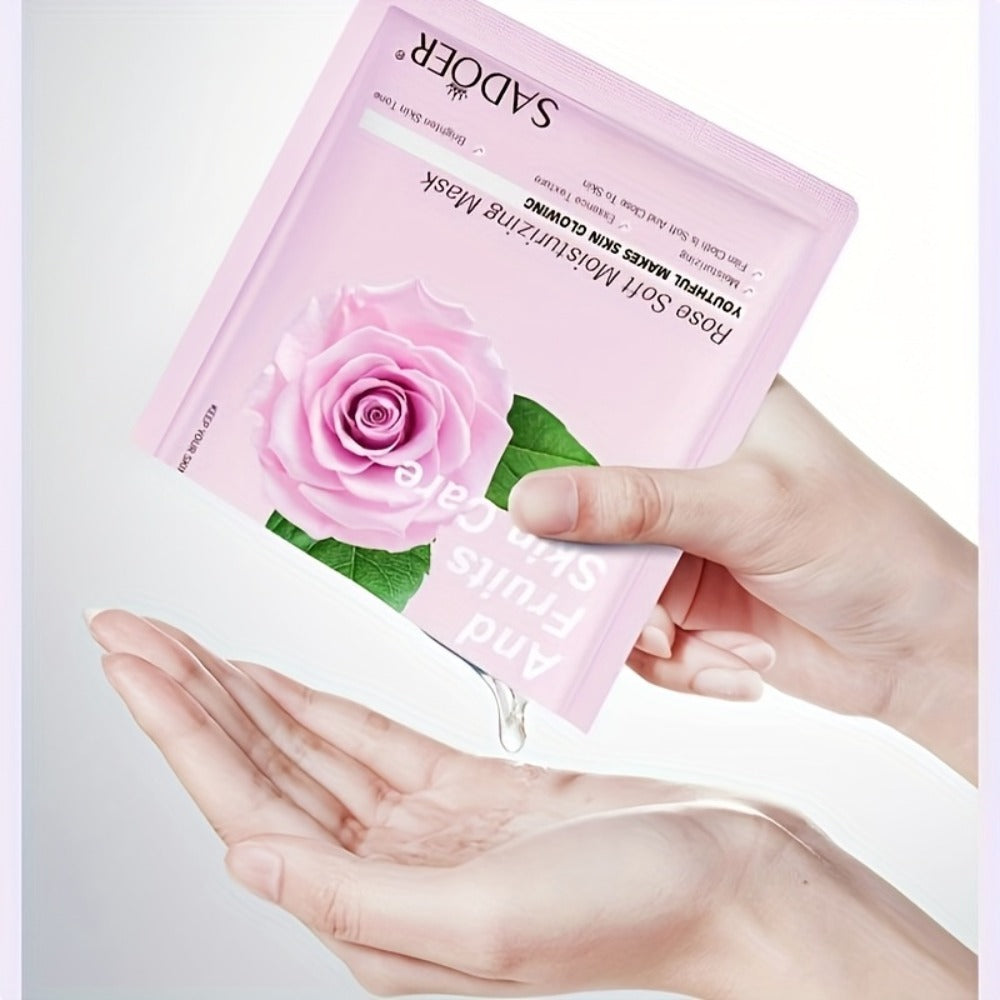 40 Masks Rich In Fruit And Rose Essence, Hydrating And Moisturizing In Winter, Ideal Women's Day And Mother's Day Gifts for Best Friends And Mothers.Christmas Skincare Products
