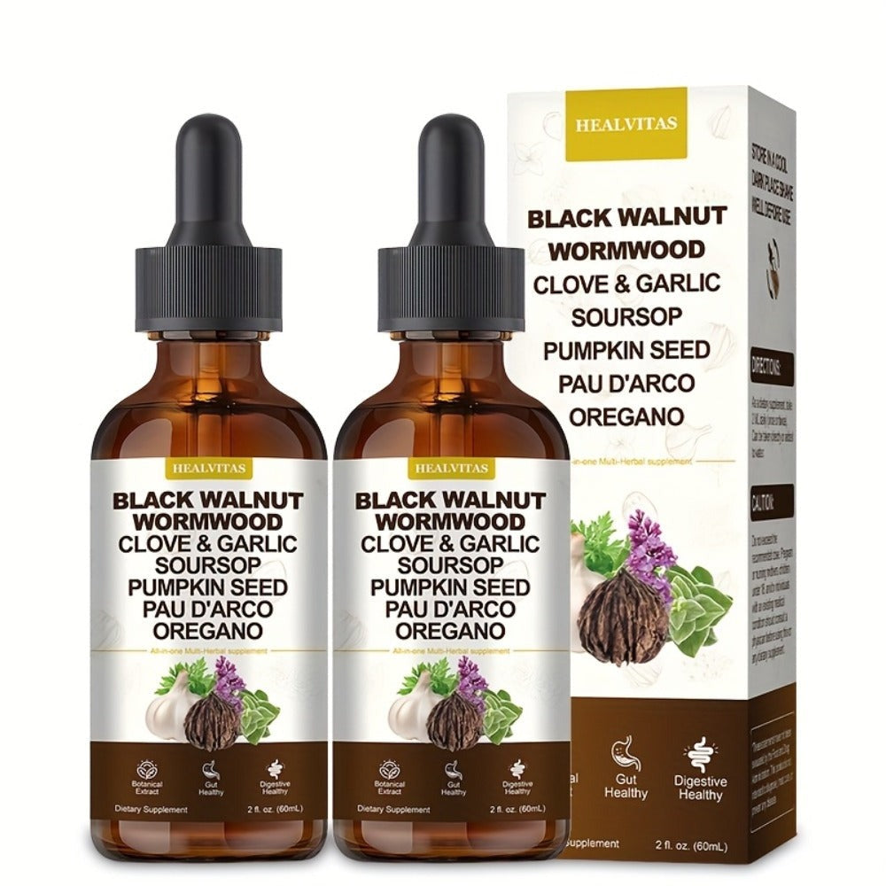 Premium Black Walnut Wormwood Tincture-All-In-One Multi-Herbal Drop, with Oregano Garlic & Berberine, Support Gut Health, Digestive Health, Cleanse, Gut Health Supplement, Gut-Friendly, 2fl.oz