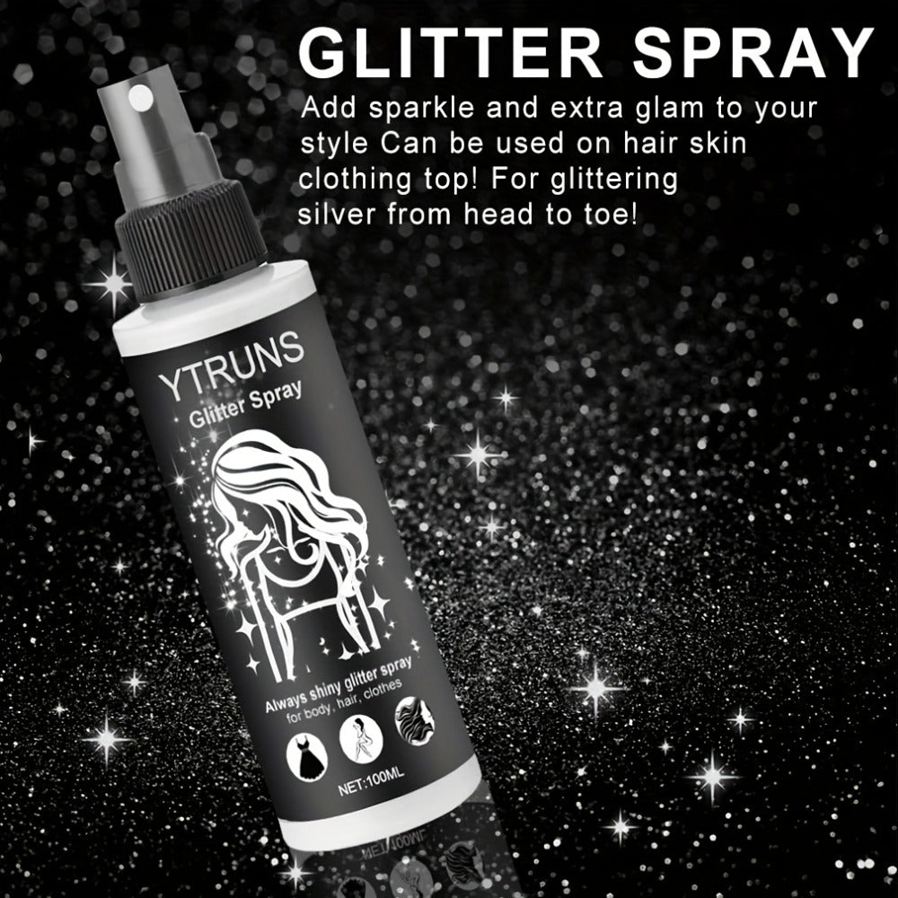 2pcs/3pcs Quick Dry Glitter Spray Kit For Hair And Body - High Gloss Shimmer Spray For Lips, Eyes, Face And More - Great For Music Festivals