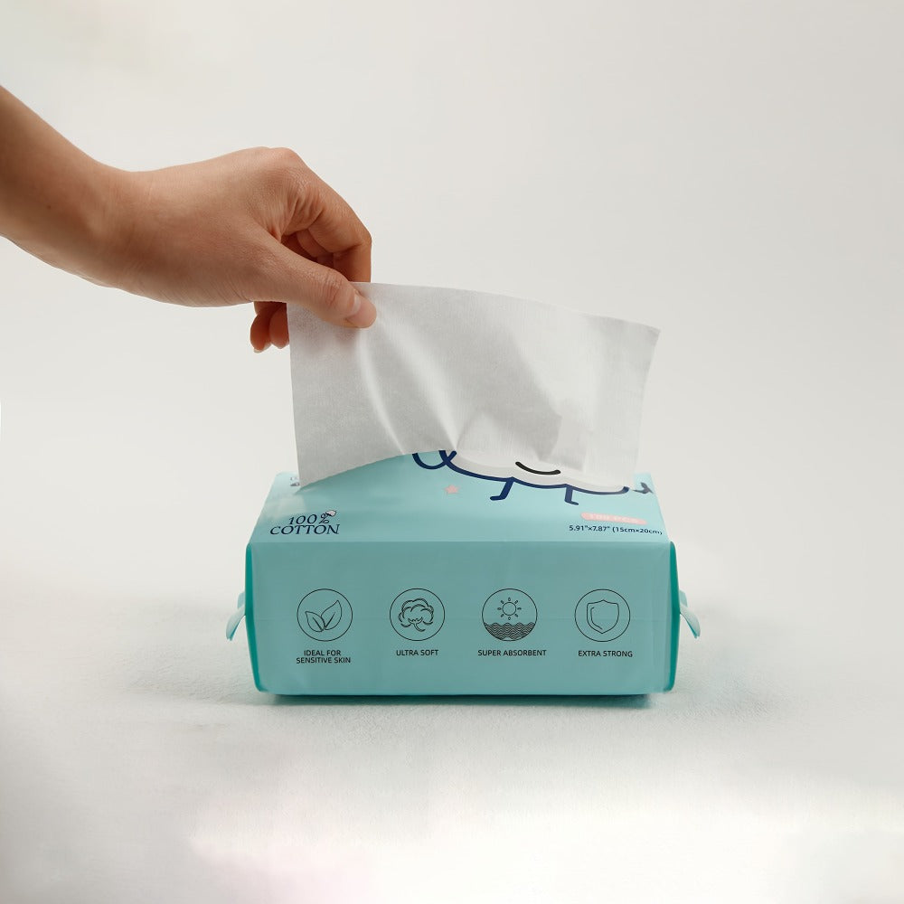 200/400/600 Count Disposable Face Towel, 100% Cotton Tissues Facial Towels, Draw Style Facial Towel Cleansing Towel, Reusable, Soft And Thickened Without Linting, Wet And Dry, Suitable for Facial Care And Makeup Removal.
