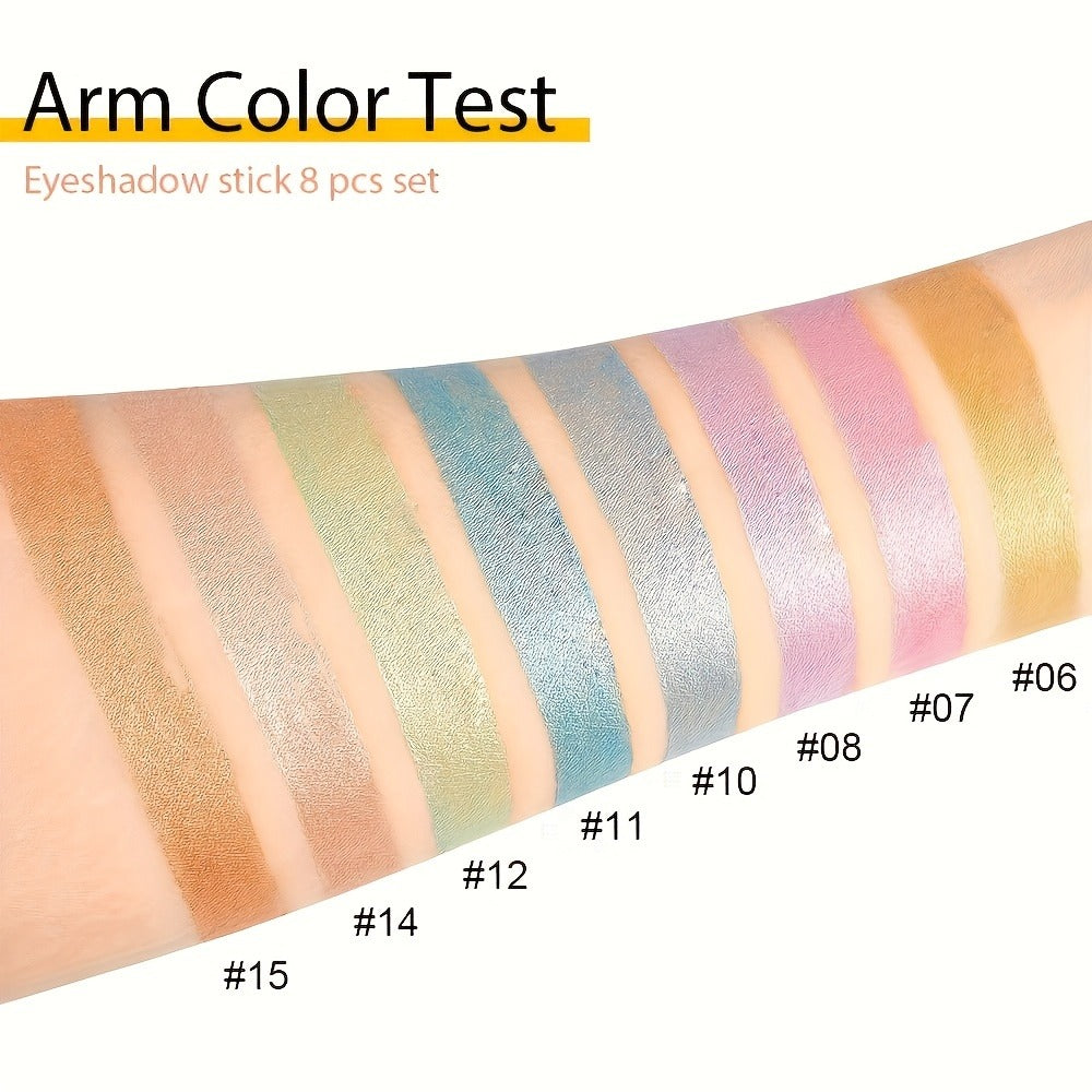Eyeshadow Stick 16pcs Pearl Shimmer Matte Gel Eyeliner Pencil Set High Gloss Multi Color Blendable Eye Makeup for Women Party Holiday Valentine Gift