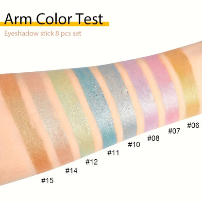 Eyeshadow Stick 16pcs Pearl Shimmer Matte Gel Eyeliner Pencil Set High Gloss Multi Color Blendable Eye Makeup for Women Party Holiday Valentine Gift