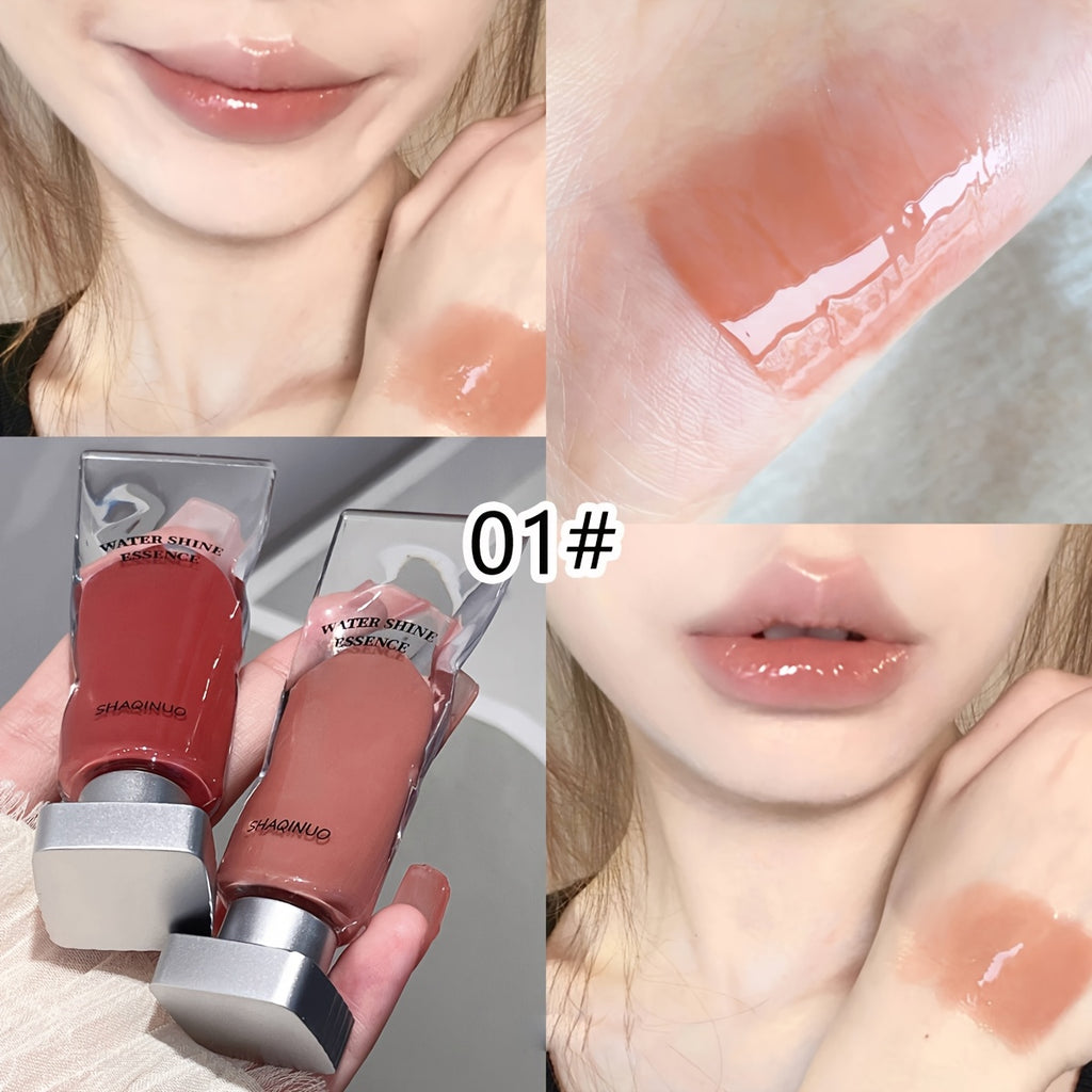 5pcs, Water Glow Essence Lip Gloss, Lightweight And Luminous Lip Gloss And Radiant, Jelly-Like Glass Lips, Mirror-Like Lip Shine, Comfortable And Non-Sticky, Moisturizing Lip Glaze, Holiday Gifts for Halloween, Christmas