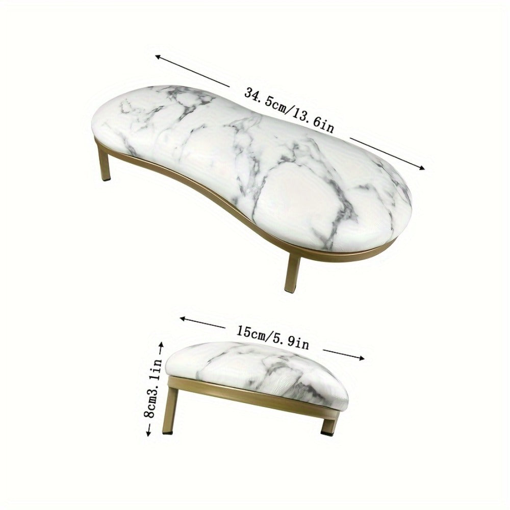 Ergonomic Nail Arm Rest with Metal Base - Soft Microfiber PU Cushion, 15° Tilt Design for Salon Use, Hand & Foot Care Tool, Odorless, Manicure Accessory | Modern Nail Cushion | Luxury Design