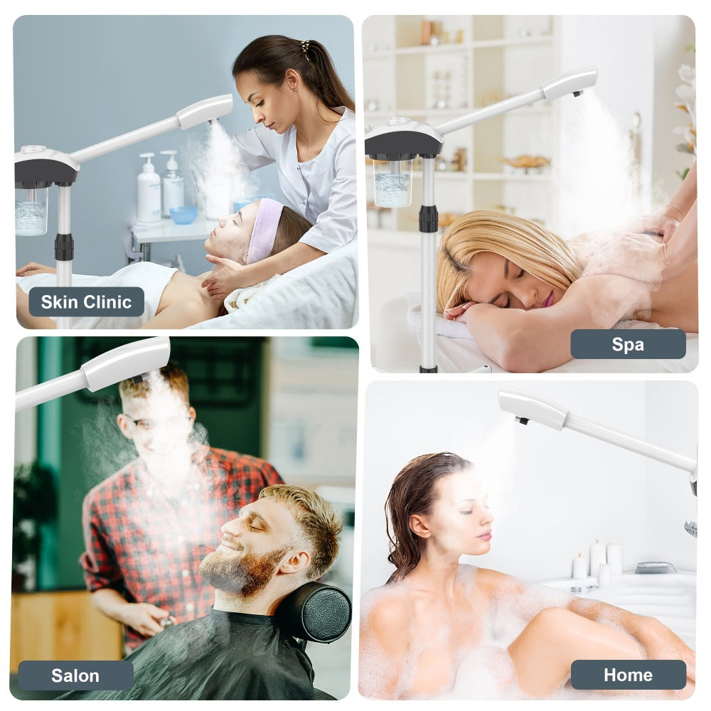 Professional Facial Steamer On Wheels, Hot Mist Steam Machine with Time Preset Function, Face Humidifier Design for Face Spa At Home And Professional Use, Perfect Gift for Her