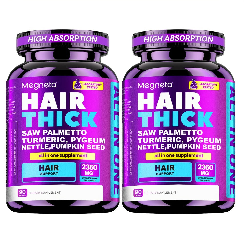 Hair Thick Supplements -Hair Density & Strength, Scalp Coverage & Hair Volume, Nourishes Thinning & Loss | Biotin, Collagen Peptide, Saw Palmetto, Vitamin C, D3, E & Hyaluronic Acid, Amino Acids Complex | Stomach-Friendly Formula, 90pcs