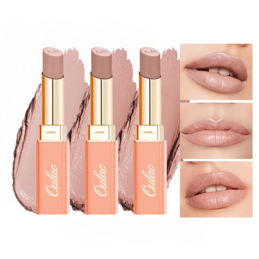 [Nude Satin Finish] Oulac Nude Satin Finish Lipstick Set - Lightweight, Moisturizing, Full Coverage - Valentine's Day Gift for Women