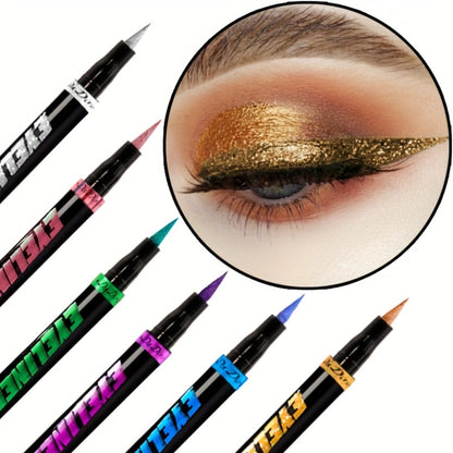 Colored Eyeliner Set 6pcs Waterproof Anti-Smudge Long-Lasting Eye Liner Pencil Multi-Color Makeup Kit for Women Holiday Gift Valentine Christmas