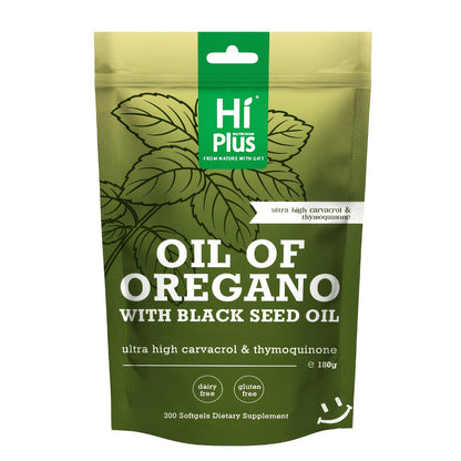 Oil of Oregano Softgels 300 Count - 2-in-1 Formula with Black Seed Oil 200mg 4X Strength Carvacrol & Thymoquinone - Plant-Based Immune Support Supplement Gluten Free
