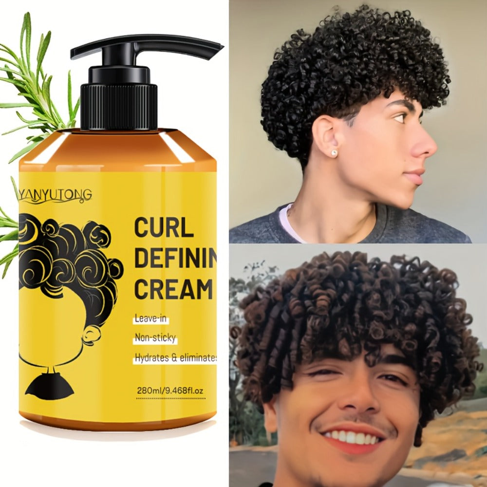 Curl Styling Cream with Argan Oil - Anti Frizz Moisturizing Long Lasting Hold Non-Greasy Hair Styling for Wavy Curly Straight Hair Women Men Hairstyle Design 280ml