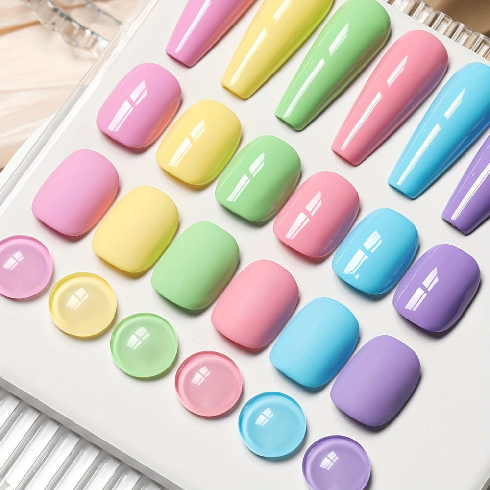 Gel Nail Polish Set 6 Colors | Sweetheart Candy Series Multicolor Glossy LED Nail Art Kit | Long-Lasting Salon Quality Semi Permanent Spring Summer Nail Gel | Easy Apply Non-Toxic 6pcs