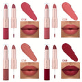 4pcs/set 2-in-1 Matte Lipstick Lip Gloss, Durable Easy To Apply Comfortable Wear For All Day Use, Perfect Valentine'S Day Gift, Ideal Gift For Women