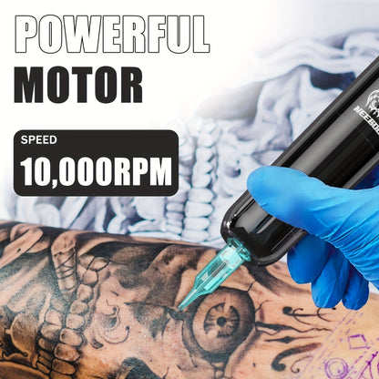 Wireless Tattoo Machine Kit Neebol with Screen Display 6-Hour Battery 10 Red Cartridge Needles 7 Inks Practice Skin Complete Tattoo Pen Gun Set for Beginners Artists Body Art