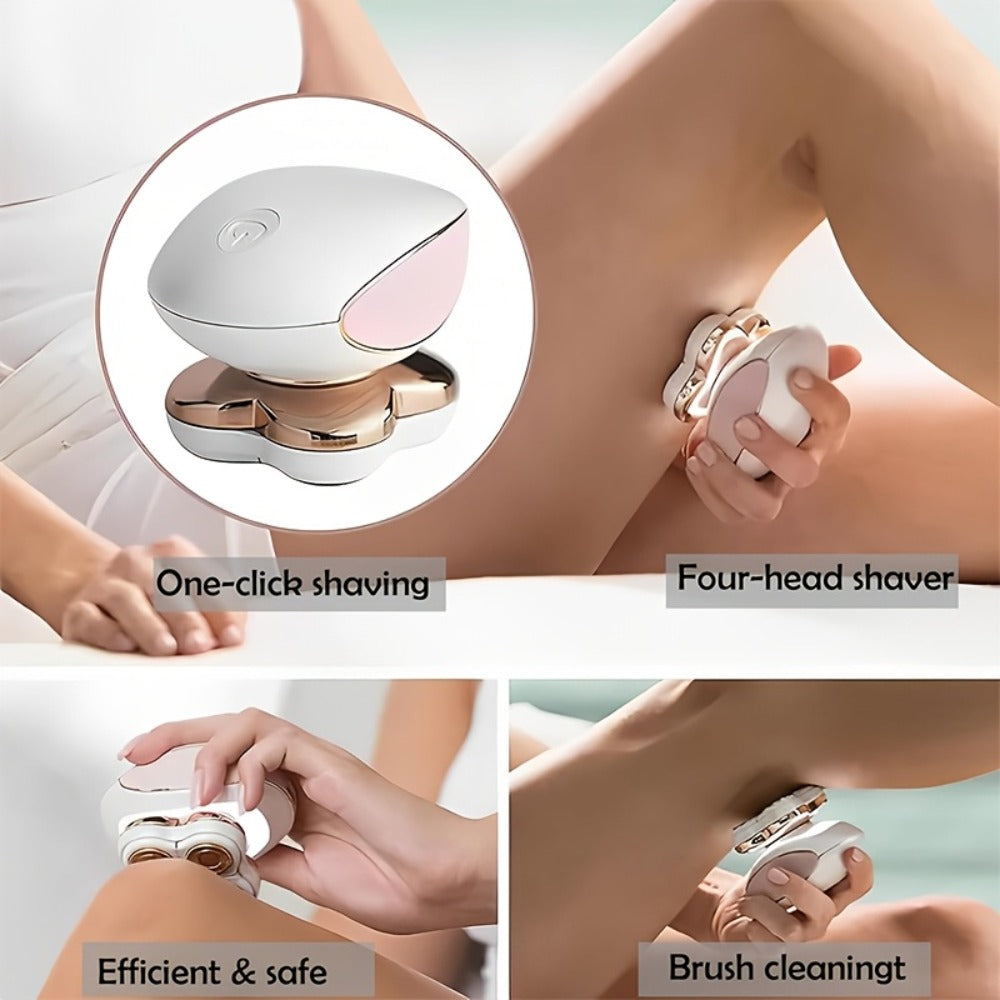 Blade Head Sold Seprately Additional Heads And Machine for, Ladies' Full-body Electric Shaver And Hair Clipper 4-head 360-degree Rotating USB Wet/dry Shaver, Suitable for Facial, Bikini Area, Legs, Arms, Chest, And Armpit Areas, Portable Full-body