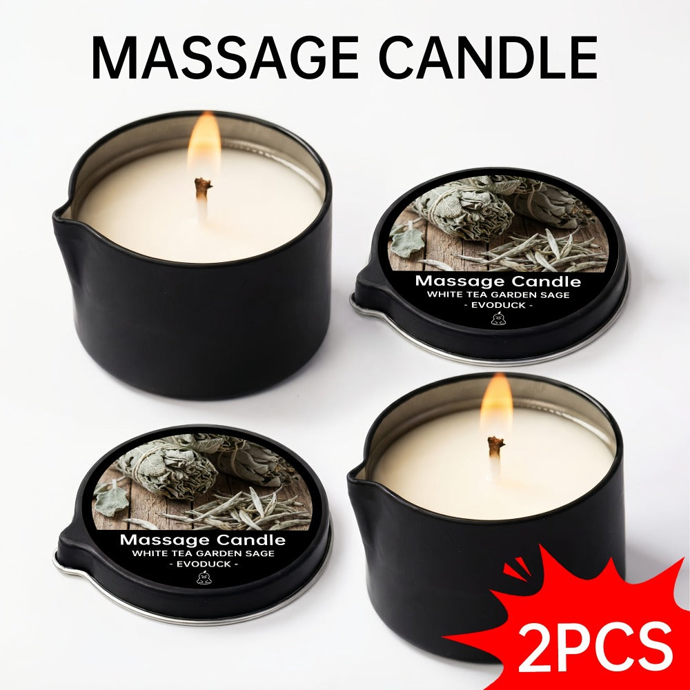 EVODUCK 6pcs/2pcs/1pc 2-In-1 Massage Oil Candle with Essential Oil Luxury Scented Candle with Soy Wax – Warm Moisturizing Body Lotion – Nail Salon, Spa, Pedicure, Beauty, Wedding, Christmas, Valentine'S Day Gift for Women (Total 12Oz/ – Each 2Oz)