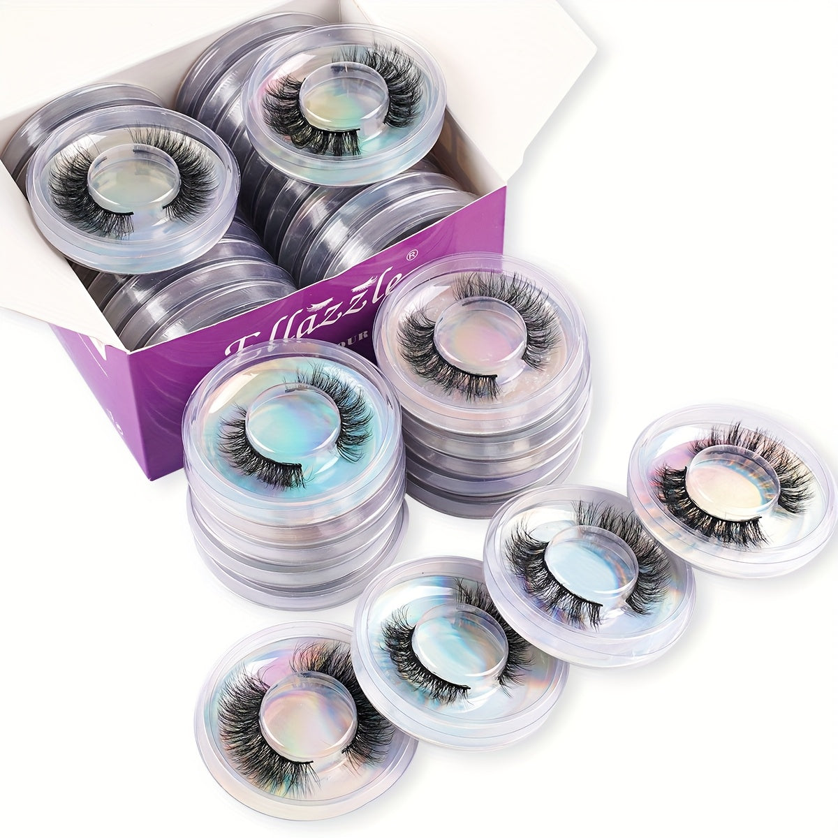 5D Faux Mink False Eyelashes 20 Pairs Multipack – Wispy Strip Lashes in 4 Mixed Styles: Cat Eye, Extra Thick, Fluffy & Natural D Curl, Reusable Dramatic Lashes for Makeup, Parties & Gifting