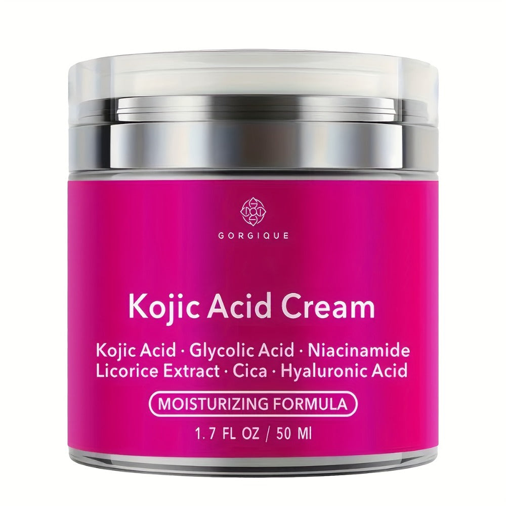50ml/1.7oz Kojic Acid Cream, Deeply Hydrating And Moisturizing, Smoothing Skin, Contains Kojic Acid And Hyaluronic Acid, Dark Spots Look Reduced, Brightens Skin, Making Your Skin Look Younger