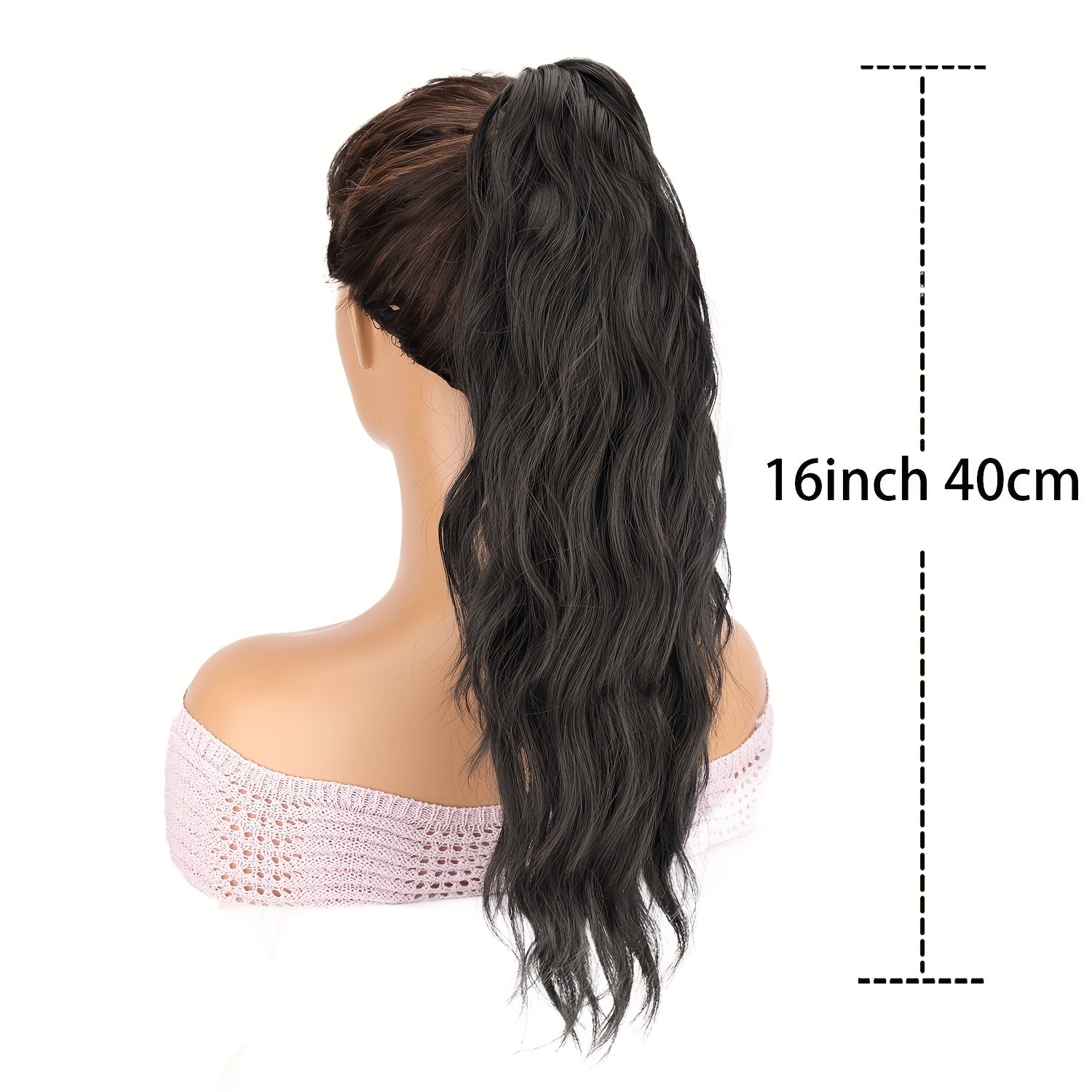 Heat-Resistant Synthetic Curly Water Wave Ponytail Wig for Women - Voluminous Multi-Color Options, Secure Clips for Daily Wear & Festive Occasions, Curly Hair Wig, Versatile Hairpiece, Stylish Hairpiece, Durable Construction, Fashion Accessory