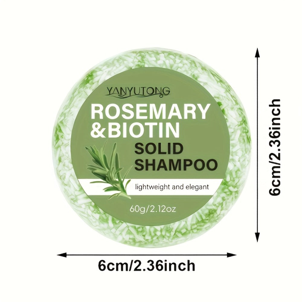 Rosemary Biotin Shampoo Bar 3 Pack Plant-Based Nourishing Mild Non-Irritating Formula for Sleek Smooth Hair Natural Solid Shampoo Bar for All Hair Types 60g Each